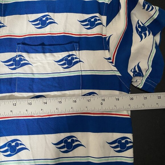 Disney Cruise Line Shirt Men's S Mickey Mouse Wave Print Short Sleeve Button Up - Picture 8 of 9